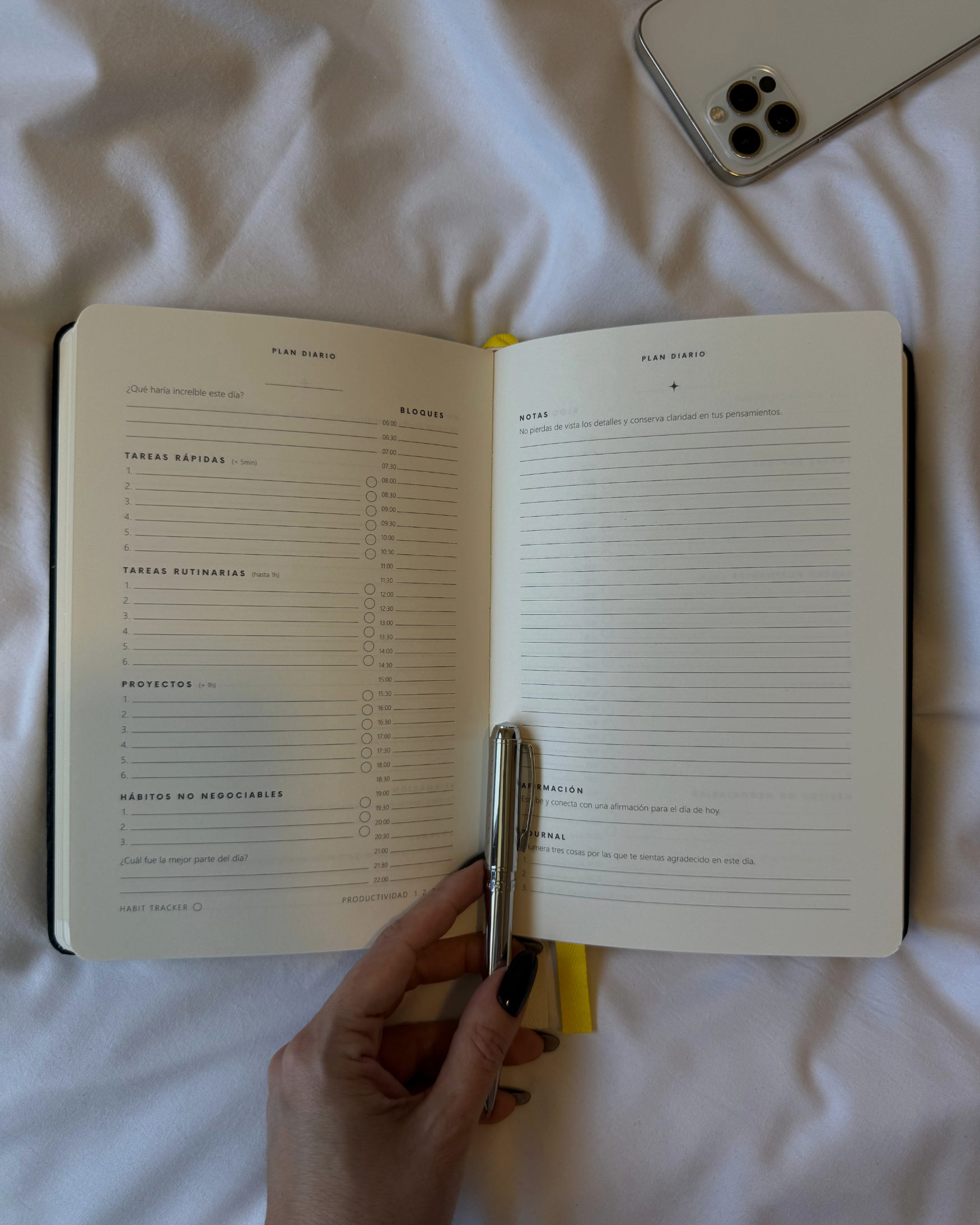 Daily Productivity Planner - Negro